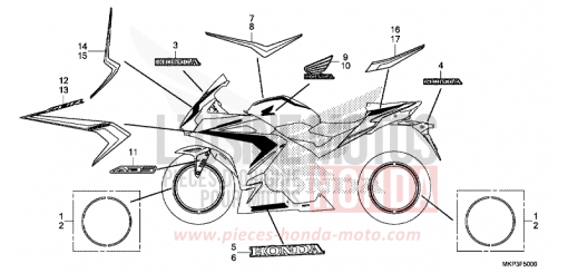 MARK/STRIPE (CBR500RK,CBR500RAK/L/M) CBR500RAM de 2021